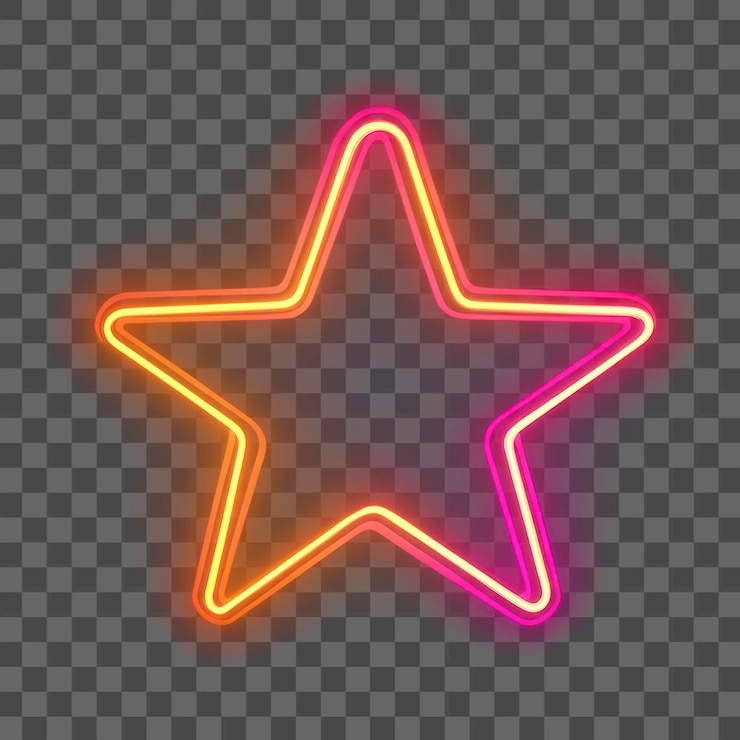 PSD png sparkle light neon glowing