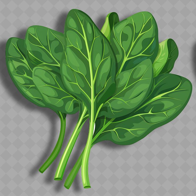 PSD png spinach leafy vegetable flat leaves characterized by its dar isolated clean and fresh vegetable