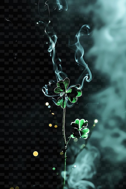 PSD png st patricks day smoke with irish smoke and green color smok unique radiant neon light streaks