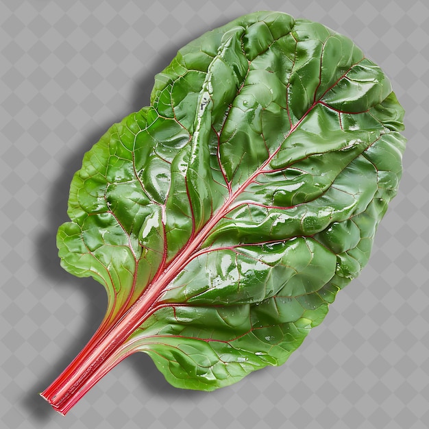 PSD png swiss chard leafy vegetable large leaves with thick stems ch isolated clean and fresh vegetable