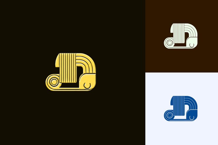 PSD png tape dispenser z nowoczesnym projektem z połowy wieku wyświetlający s outline art creative designs