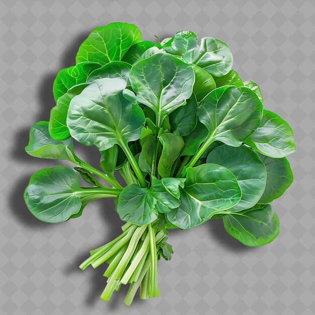 PSD png tatsoi leafy vegetable spoon shaped leaves characterized by isolated clean and fresh vegetable