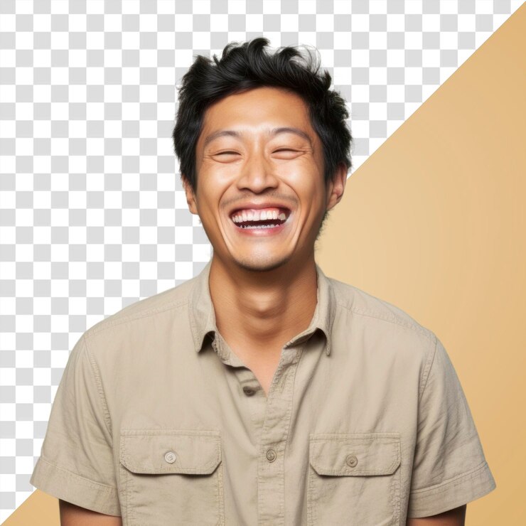 PSD png 태국인 웃는 성인 미소