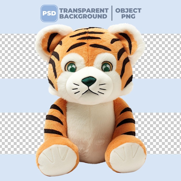 PSD png tiger toy transparent background psd