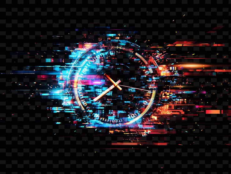 PSD png time displacement glitch with repeated frames motion blur an illustration texture background