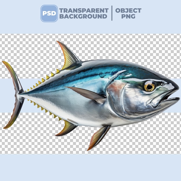 PSD png-tonijn met doorzichtige achtergrond psd