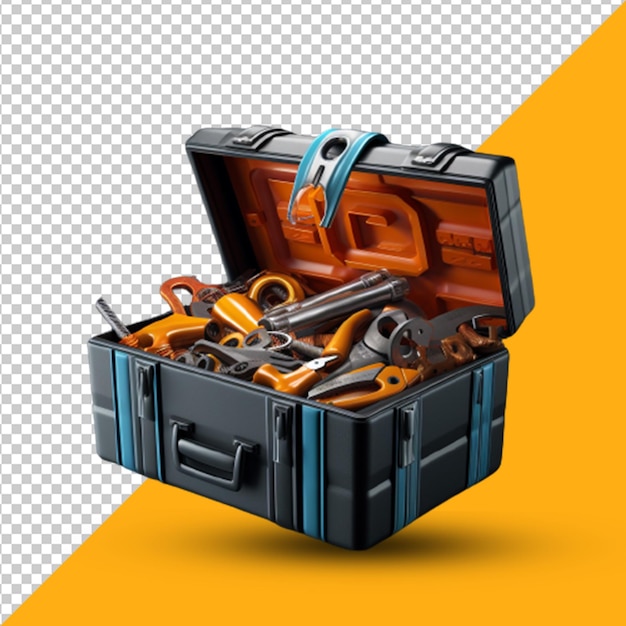 PSD png tool box kit transparent background