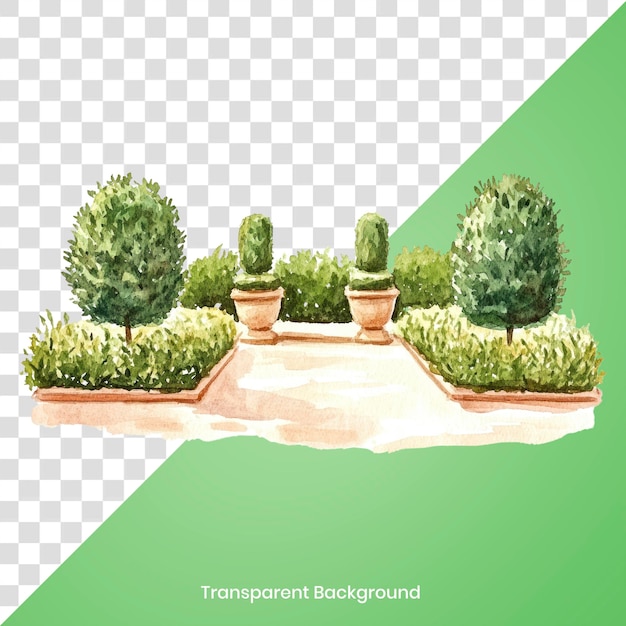 png topiaries in rectangle shape garden plants art