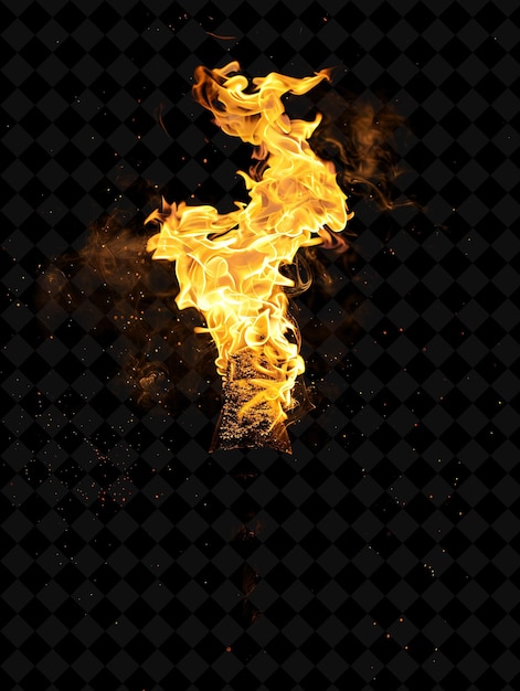 PSD png torchlight fire with handheld and portable flames creating a neon texture effect y2k collection