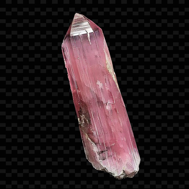 PSD png tourmaline crystal shard z ostrymi trójkątnymi kształtami różowy gradient object na ciemnym tle