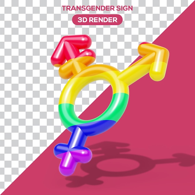 Png transgender genderidentiteit 3d pictogram geïsoleerd in voorhoek