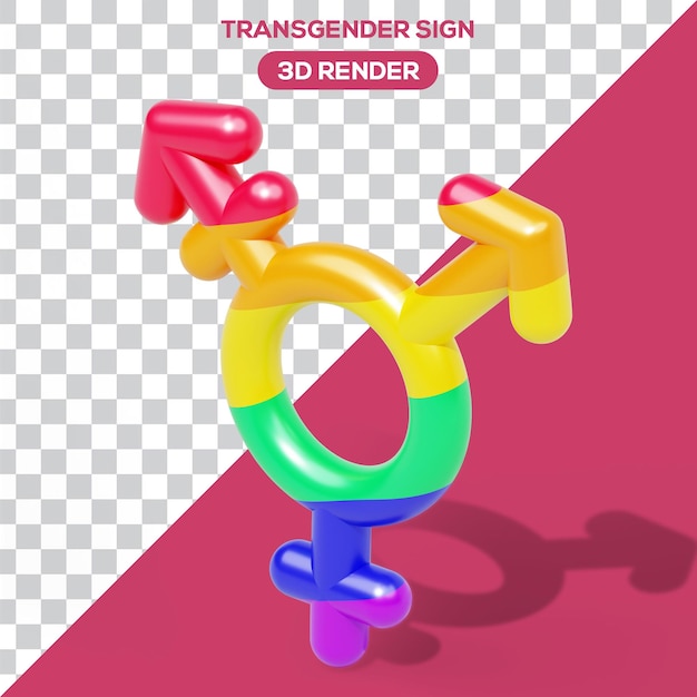 Png transgender genderidentiteit 3d pictogram geïsoleerd in voorhoek