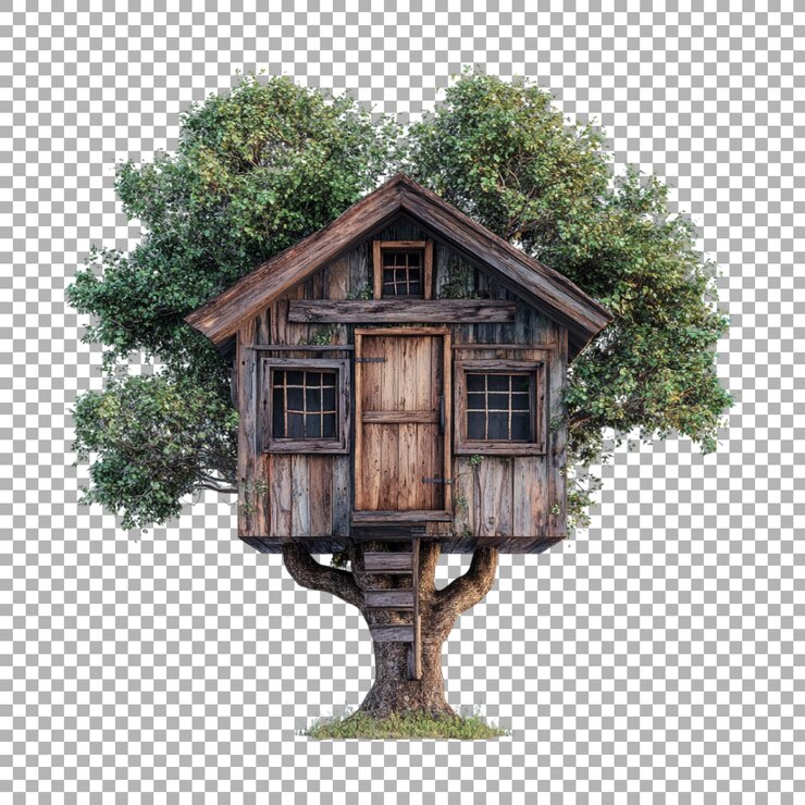 PSD png treehouse on transparent background