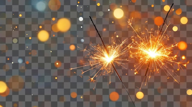 PNG Two glowing sparklers lights celebration background