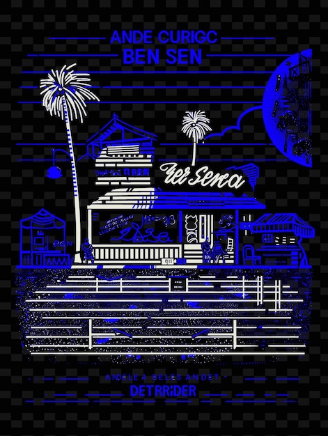 PSD png venice beach con laid back street scene e beachfront arch illustrazione scena della città decorazione artistica