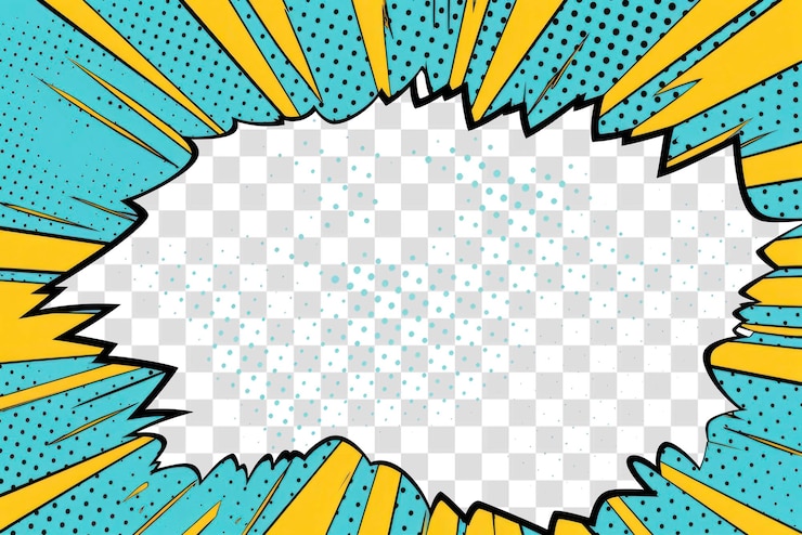 PSD png vibrant comic book explosion background