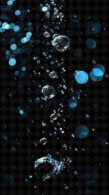 PSD png vibrant gleaming raindrop bubble with clear liquid and blue trendy neon color y2k backgrounds