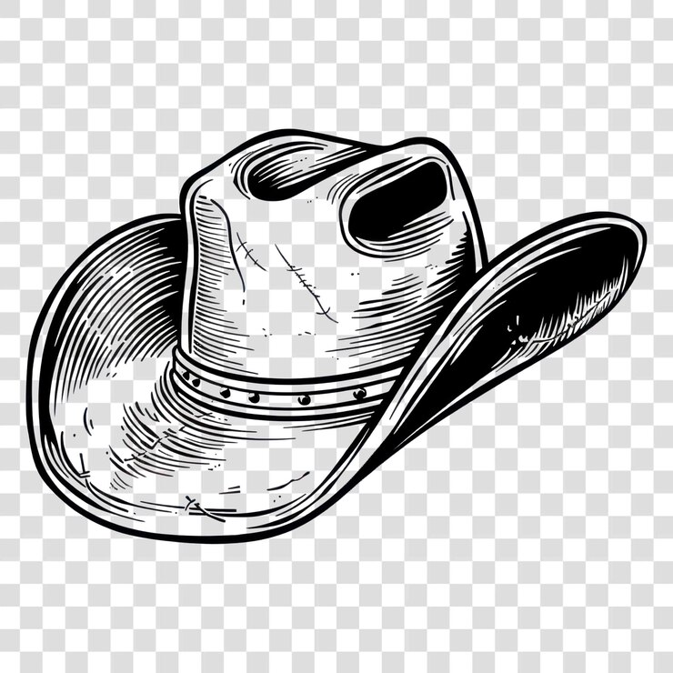 PSD png vintage cowboy hoed illustratie