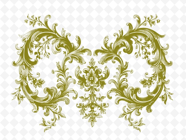 PSD png vintage frame art con ornate filigree e swirl decorations illustrazione frame art decorative