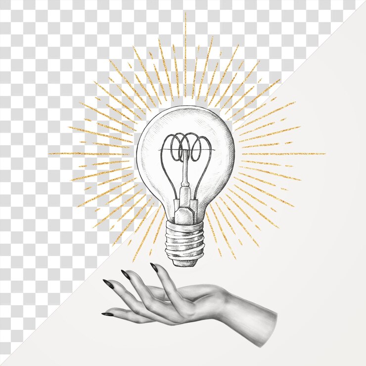 PSD png vintage light bulb illustration transparent background