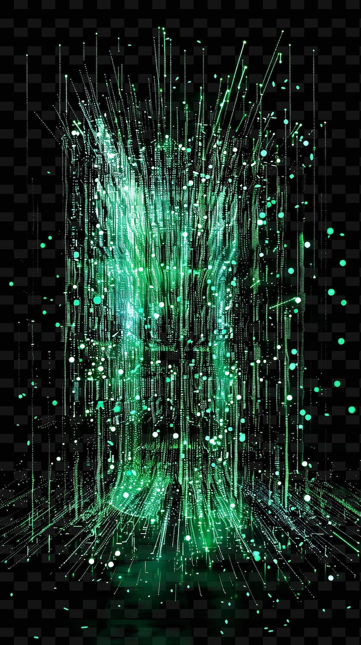 PSD png virtual reality matrix glitch with glitch patterns abstract illustration texture background