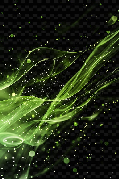 PSD 부드러운 빛과 녹색의 자연 색으로 빛나는 png 파동 빛, 투명한 네온 y2k 컬렉션