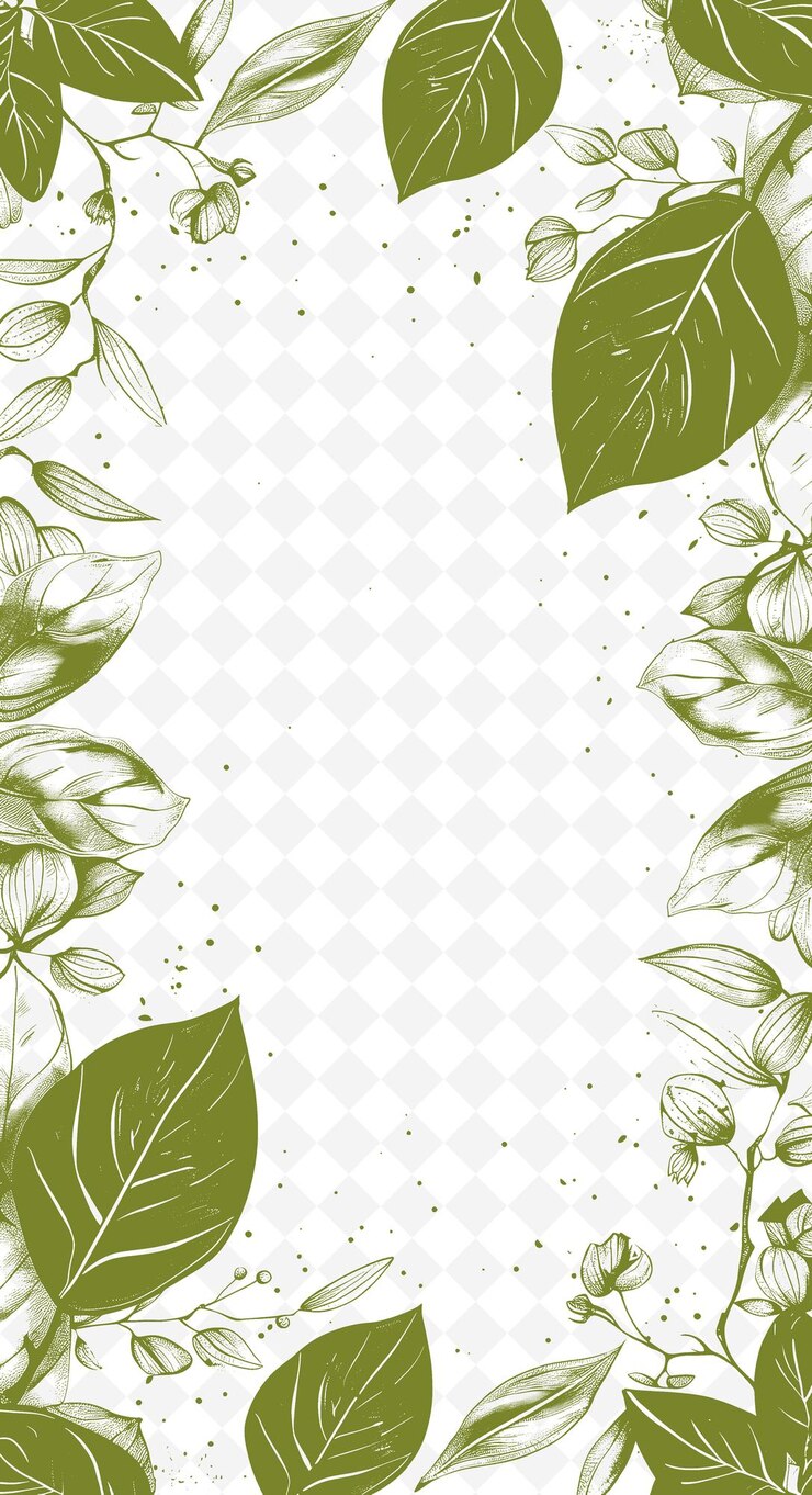 PSD png wildlife postcard design with natural frame style design dec outline arts scribble decorative