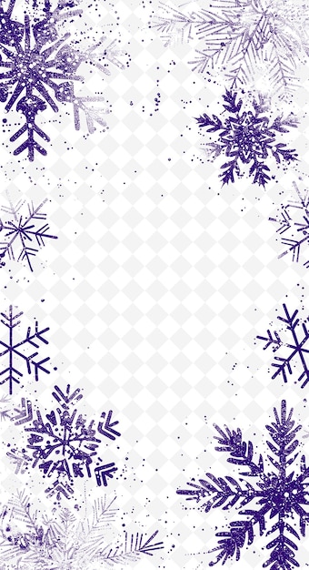 PSD png winter postcard design met een sneeuwvlokken frame stijl versierde contour kunst scribble decoratief