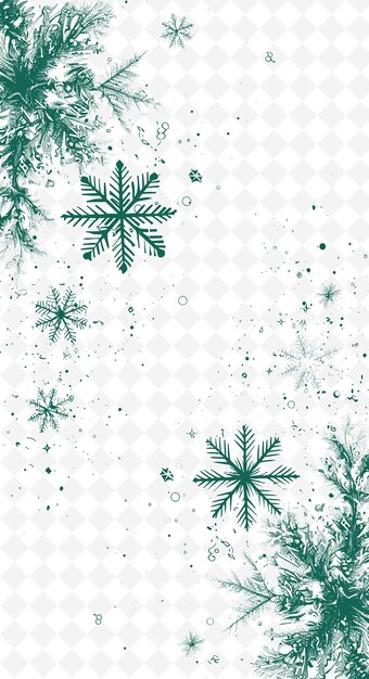 Png winter postcard design with an ice crystal frame style adorn outline arts scribble decorative