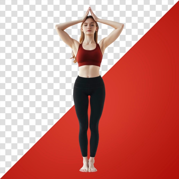 png woman pose wearing sportswear yoga background exercise