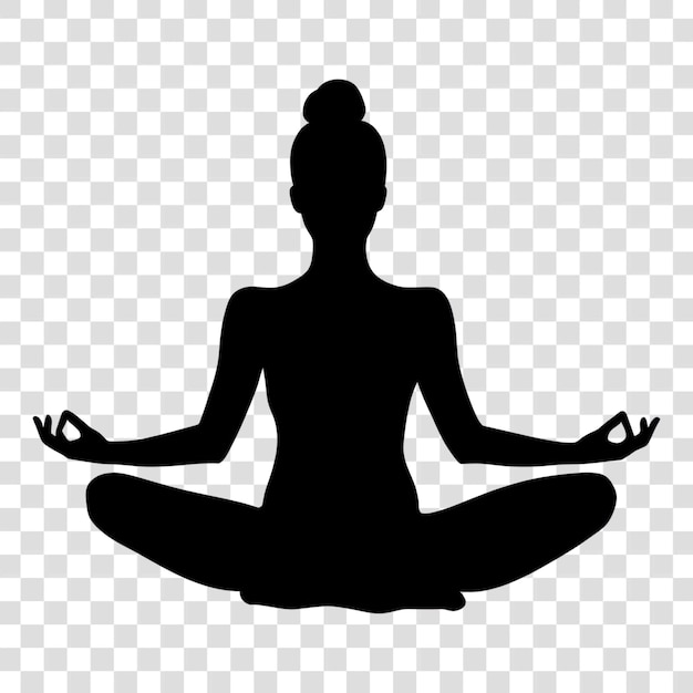 PNG Yoga silhouette oefening vrouw