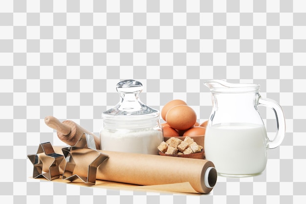 PNGB 白い背景に乳を隔離したベーキングペーパー