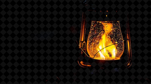 Pngene Glowing Lantern Fire Z Ciepłymi Odcieniami Bursztynu I Czerwieni Fi Neon Texture Effect Y2k Collection