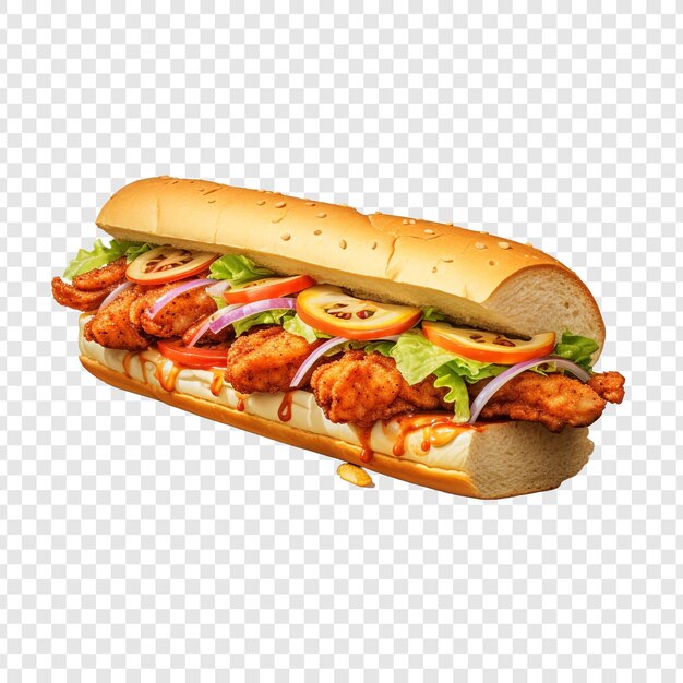 PSD po boy isolated on transparent background