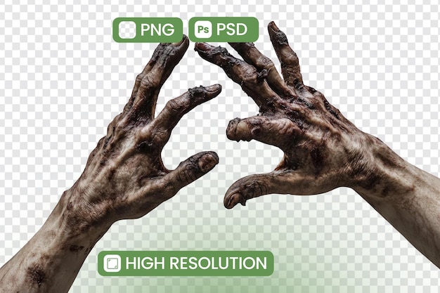 Pobierz pliki PNG i PSD w wysokiej rozdzielczości Decaying Hands Zasoby graficzne dla projektów horrorowych fantasy i mrocznej sztuki Spooky Grungy tekstury wzbogacają twoje projekty