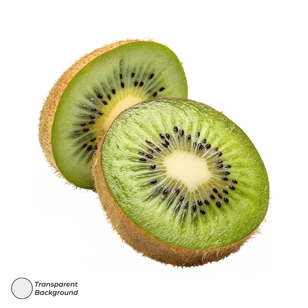 Pocięte owoce kiwi na białym tle