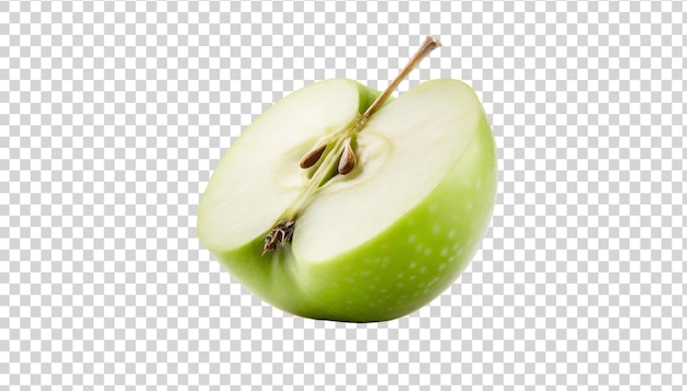 Pocięte Zielone Jabłko Izolowane Na Białym Tle Ilustracja 3d