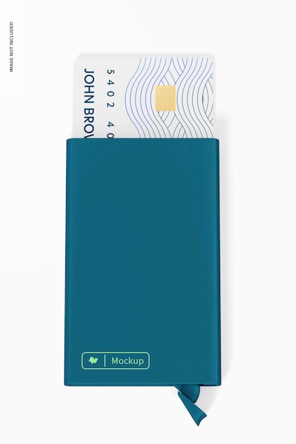 pocket card holder mockup, top view