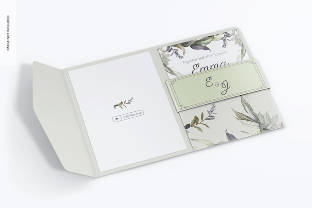 pocket fold invitation card mockup
