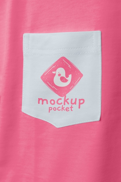 Pocket mockup on t-shirt