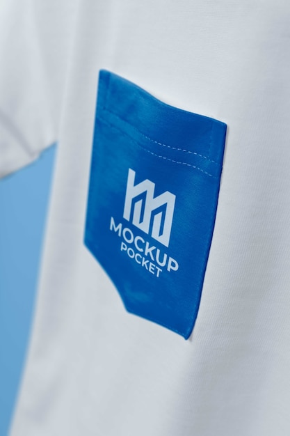 Pocket mockup on t-shirt