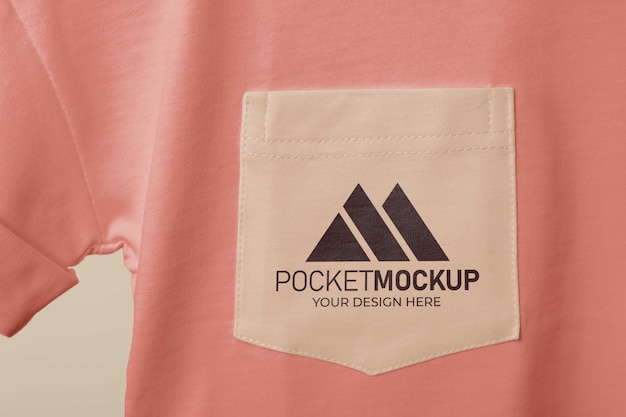 PSD pocket mockup on t-shirt