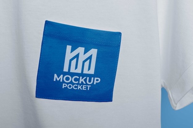 PSD pocket mockup on t-shirt