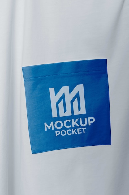PSD pocket mockup on t-shirt