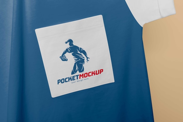 PSD pocket mockup on t-shirt