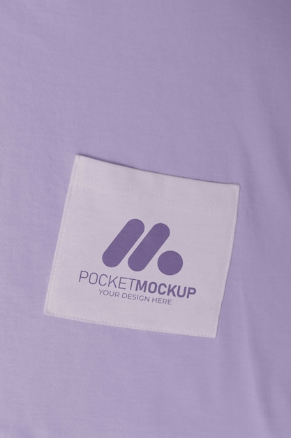 Pocket mockup on t-shirt