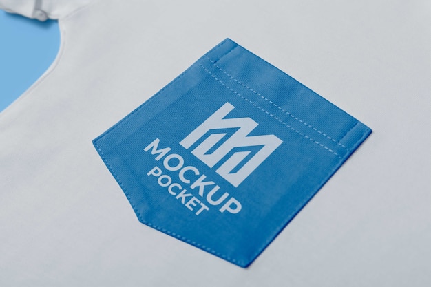 PSD pocket mockup on t-shirt