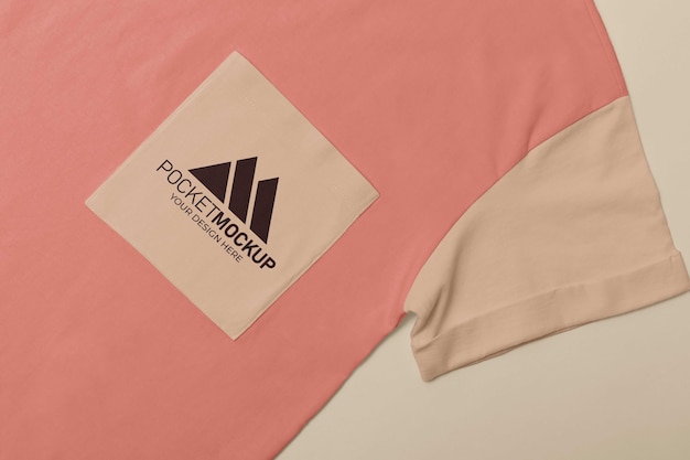 PSD pocket mockup on t-shirt