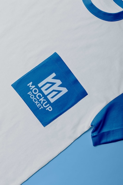 PSD pocket mockup on t-shirt