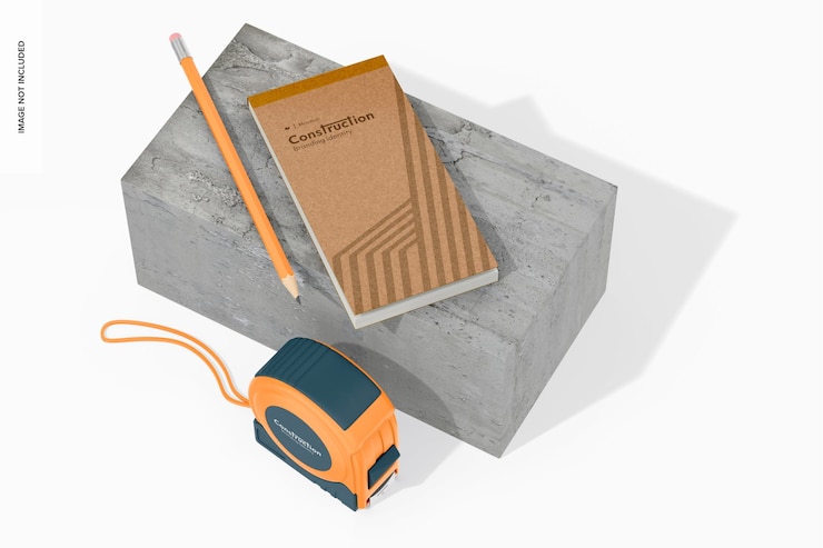PSD pocket notepad mockup on podium